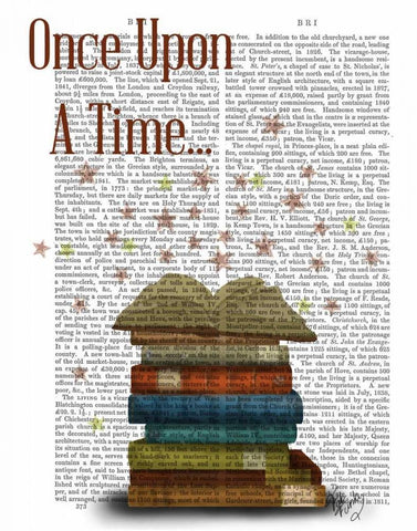 Once Upon A Time Books White Modern Wood Framed Art Print with Double Matting by Fab Funky