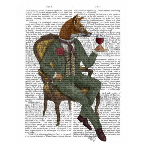 Wine Taster Fox Full Gold Ornate Wood Framed Art Print with Double Matting by Fab Funky