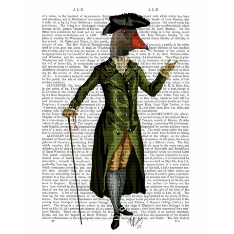 Goose in Green Regency Coat Black Modern Wood Framed Art Print with Double Matting by Fab Funky