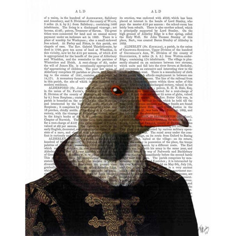 Elizabethan Goose in a Ruff White Modern Wood Framed Art Print by Fab Funky