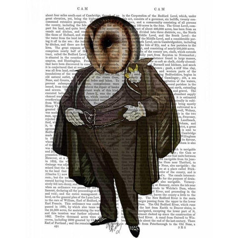 Owl At the Opera White Modern Wood Framed Art Print by Fab Funky