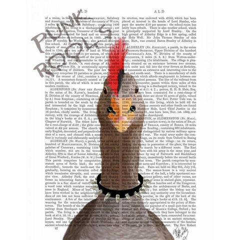 Punk Rock Goose Black Modern Wood Framed Art Print with Double Matting by Fab Funky