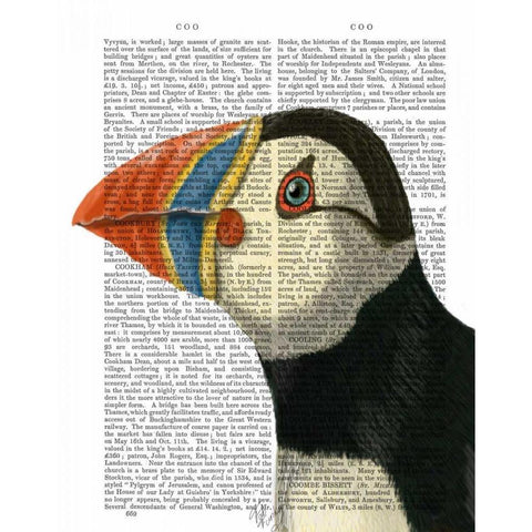 Puffin Portrait Gold Ornate Wood Framed Art Print with Double Matting by Fab Funky