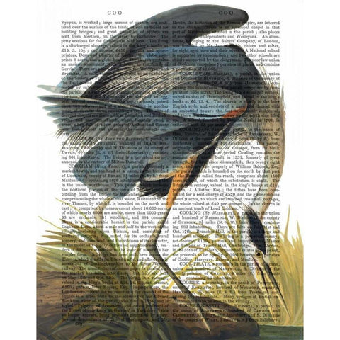 Blue Heron 1 Gold Ornate Wood Framed Art Print with Double Matting by Fab Funky