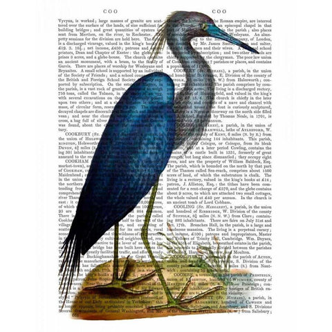 Blue Heron 2 White Modern Wood Framed Art Print by Fab Funky