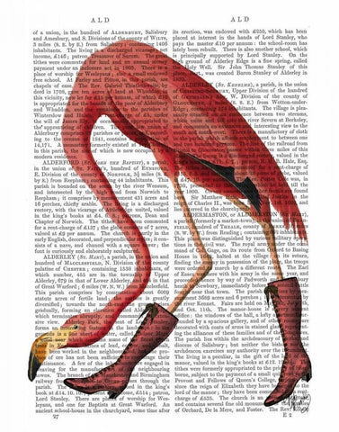 Flamingo in Pink Boots White Modern Wood Framed Art Print with Double Matting by Fab Funky
