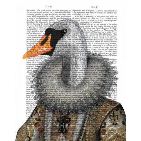 Elizabethan Swan White Modern Wood Framed Art Print by Fab Funky