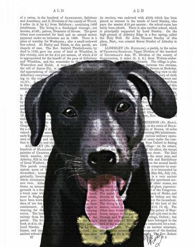 Black Labrador Plain White Modern Wood Framed Art Print with Double Matting by Fab Funky