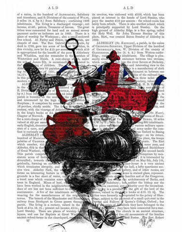 British Afternoon Tea Hat White Modern Wood Framed Art Print with Double Matting by Fab Funky