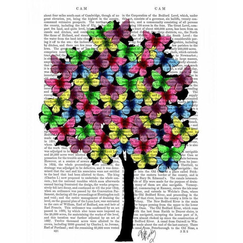 Butterfly Tree Black Modern Wood Framed Art Print with Double Matting by Fab Funky