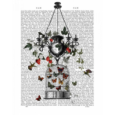 Strawberry Chandelier Black Modern Wood Framed Art Print by Fab Funky