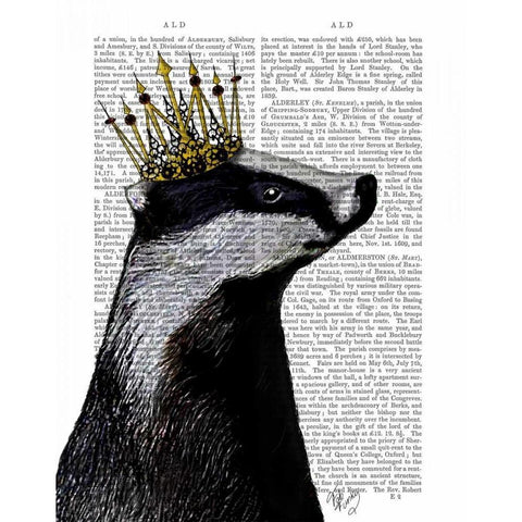 Badger King Gold Ornate Wood Framed Art Print with Double Matting by Fab Funky