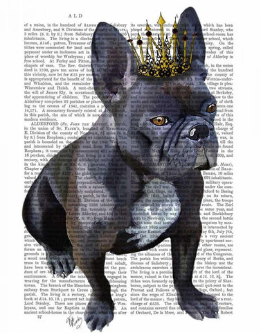 French Bulldog King Black Ornate Wood Framed Art Print with Double Matting by Fab Funky