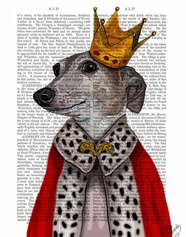 Greyhound Queen White Modern Wood Framed Art Print with Double Matting by Fab Funky
