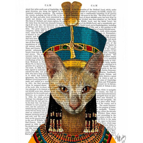Egyptian Queen Cat Black Modern Wood Framed Art Print by Fab Funky