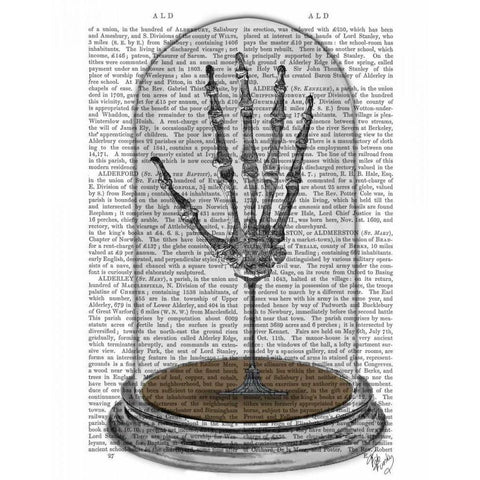 Skeleton Hand In Bell Jar Black Modern Wood Framed Art Print with Double Matting by Fab Funky