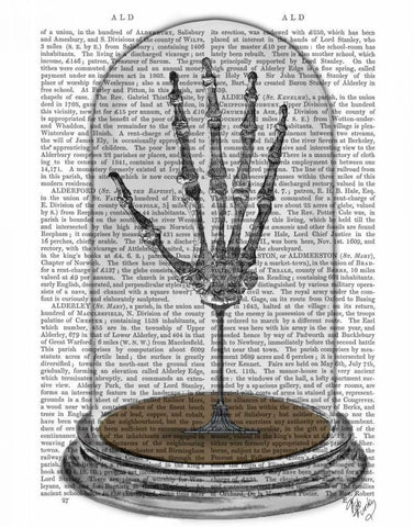 Skeleton Hand In Bell Jar Black Ornate Wood Framed Art Print with Double Matting by Fab Funky