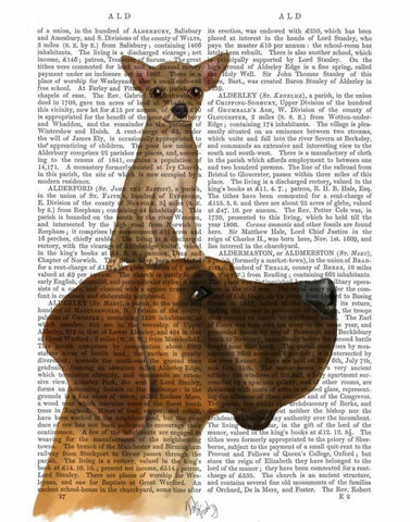 Great Dane and Chihuahua Black Ornate Wood Framed Art Print with Double Matting by Fab Funky