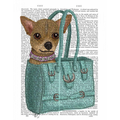 Chihuahua In Bag White Modern Wood Framed Art Print by Fab Funky