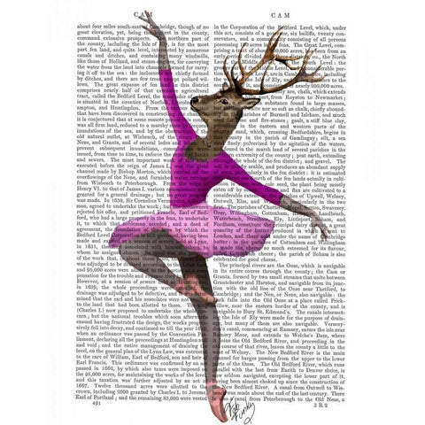 Ballet Deer in Pink Black Modern Wood Framed Art Print by Fab Funky