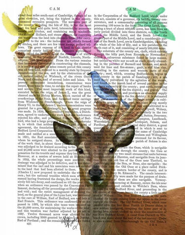 Deer and Birds Nests Pastel Shades White Modern Wood Framed Art Print with Double Matting by Fab Funky