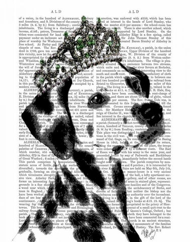 Dalmatian with Tiara Black Ornate Wood Framed Art Print with Double Matting by Fab Funky