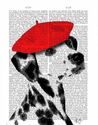 Dalmatian With Red Beret Black Ornate Wood Framed Art Print with Double Matting by Fab Funky