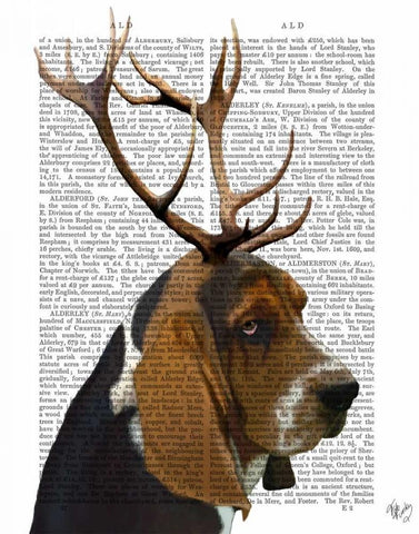 Basset Hound and Antlers White Modern Wood Framed Art Print with Double Matting by Fab Funky