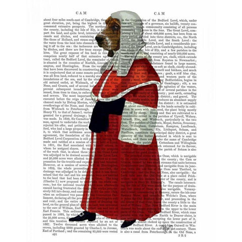 Basset Hound Judge Full Black Modern Wood Framed Art Print with Double Matting by Fab Funky