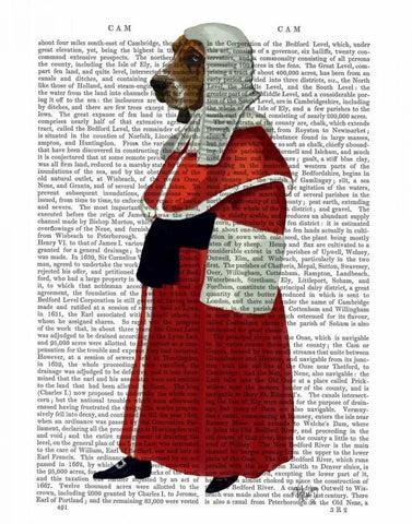 Basset Hound Judge Full Black Ornate Wood Framed Art Print with Double Matting by Fab Funky