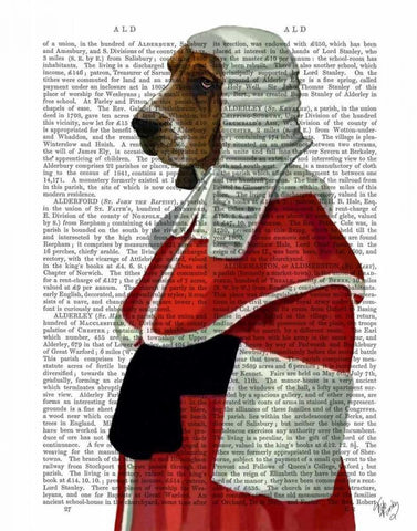 Basset Hound Judge Portrait Black Ornate Wood Framed Art Print with Double Matting by Fab Funky