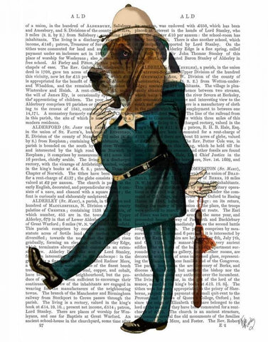 Basset Hound Policeman White Modern Wood Framed Art Print with Double Matting by Fab Funky