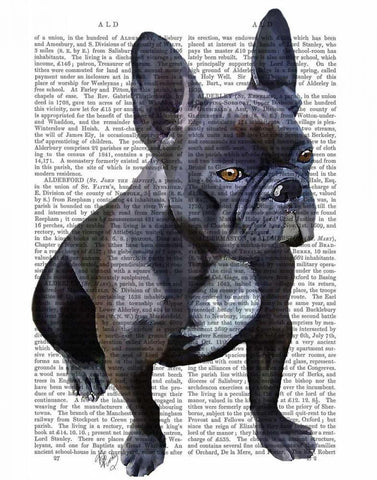 French Bulldog Plain White Modern Wood Framed Art Print with Double Matting by Fab Funky