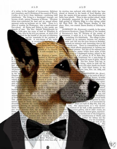 Debonair James Bond Dog White Modern Wood Framed Art Print with Double Matting by Fab Funky