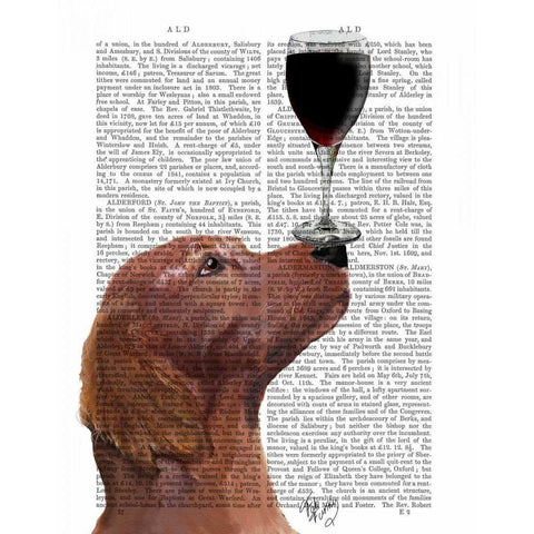 Red Setter Dog Au Vin Black Modern Wood Framed Art Print with Double Matting by Fab Funky