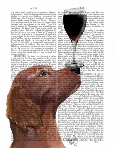 Red Setter Dog Au Vin Black Ornate Wood Framed Art Print with Double Matting by Fab Funky