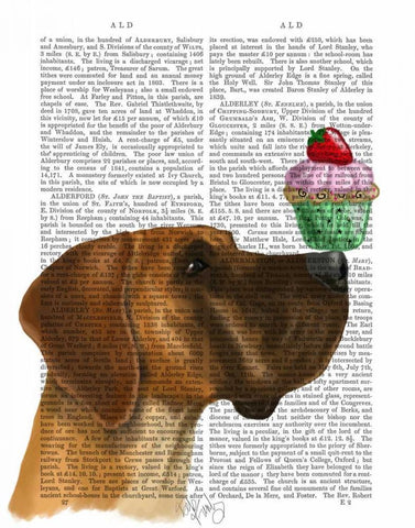 Great Dane and Cupcake Black Ornate Wood Framed Art Print with Double Matting by Fab Funky