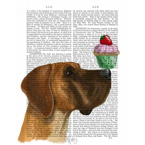 Great Dane and Cupcake White Modern Wood Framed Art Print by Fab Funky