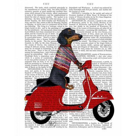 Dachshund on a Moped White Modern Wood Framed Art Print by Fab Funky