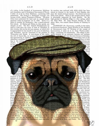 Pug in Flat Cap White Modern Wood Framed Art Print with Double Matting by Fab Funky