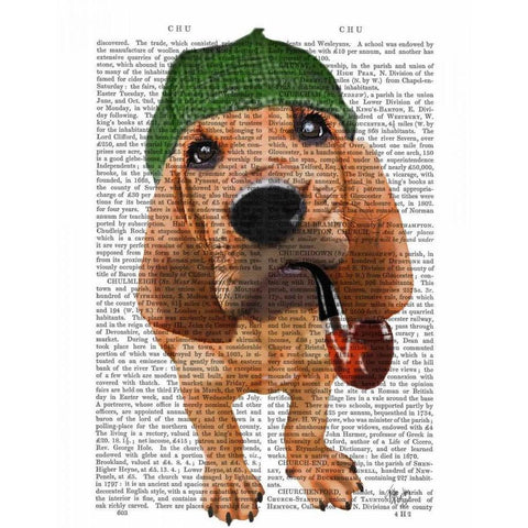 Bloodhound Sherlock Holmes Black Modern Wood Framed Art Print with Double Matting by Fab Funky