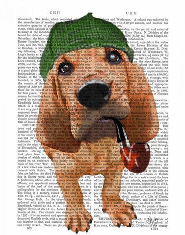 Bloodhound Sherlock Holmes Black Ornate Wood Framed Art Print with Double Matting by Fab Funky