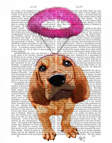 Bloodhound With Angelic Pink Halo Black Ornate Wood Framed Art Print with Double Matting by Fab Funky