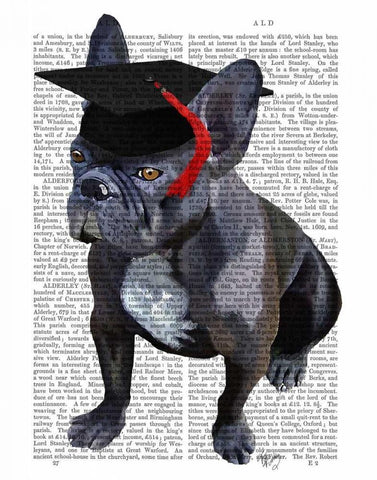 Graduation French Bulldog Black Ornate Wood Framed Art Print with Double Matting by Fab Funky