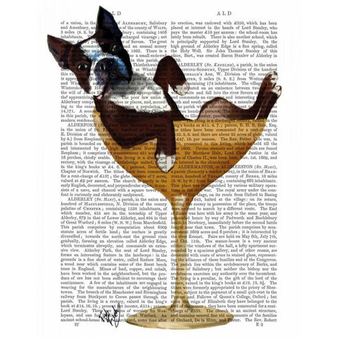 Boston Terrier in Cocktail Glass Black Modern Wood Framed Art Print with Double Matting by Fab Funky