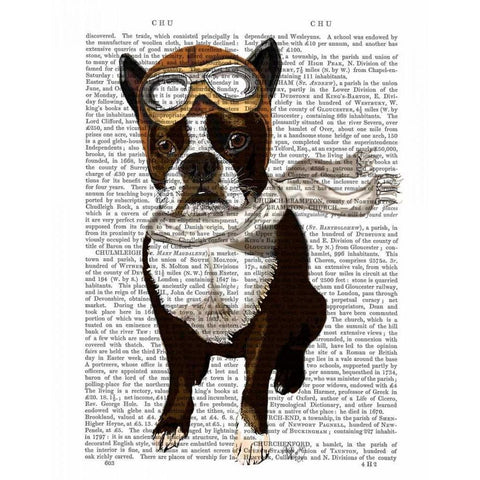 Boston Terrier Flying Ace Gold Ornate Wood Framed Art Print with Double Matting by Fab Funky