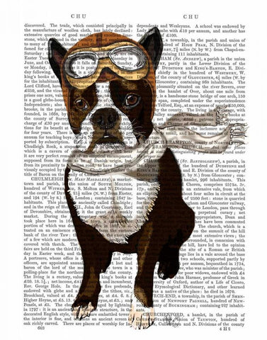 Boston Terrier Flying Ace Black Ornate Wood Framed Art Print with Double Matting by Fab Funky