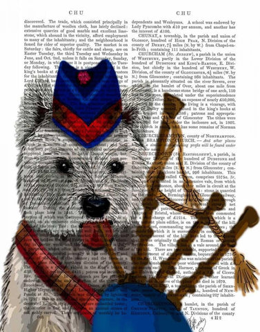 West Highland Terrier and Bagpipes White Modern Wood Framed Art Print with Double Matting by Fab Funky