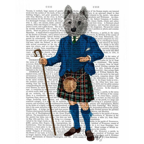 West Highland Terrier in Kilt White Modern Wood Framed Art Print by Fab Funky