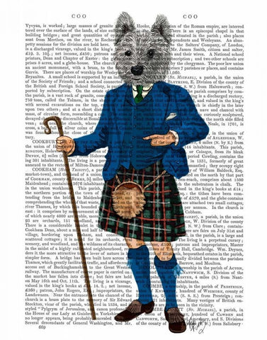 West Highland Terrier in Kilt Black Ornate Wood Framed Art Print with Double Matting by Fab Funky